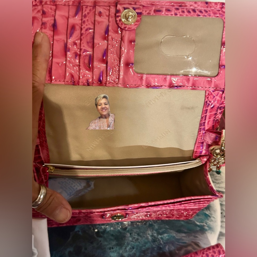 Brahmin Phlox Pink Melbourne Minuette Handbag AND Matching Addy Wallet NWT - Picture 5 of 13